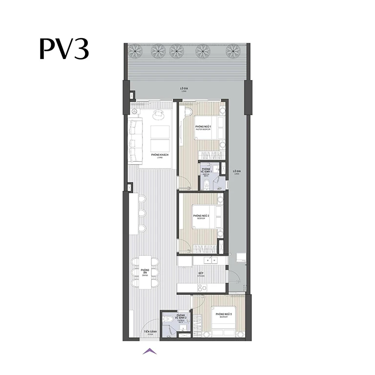 Sân vườn 3 phòng ngủ 138 m2