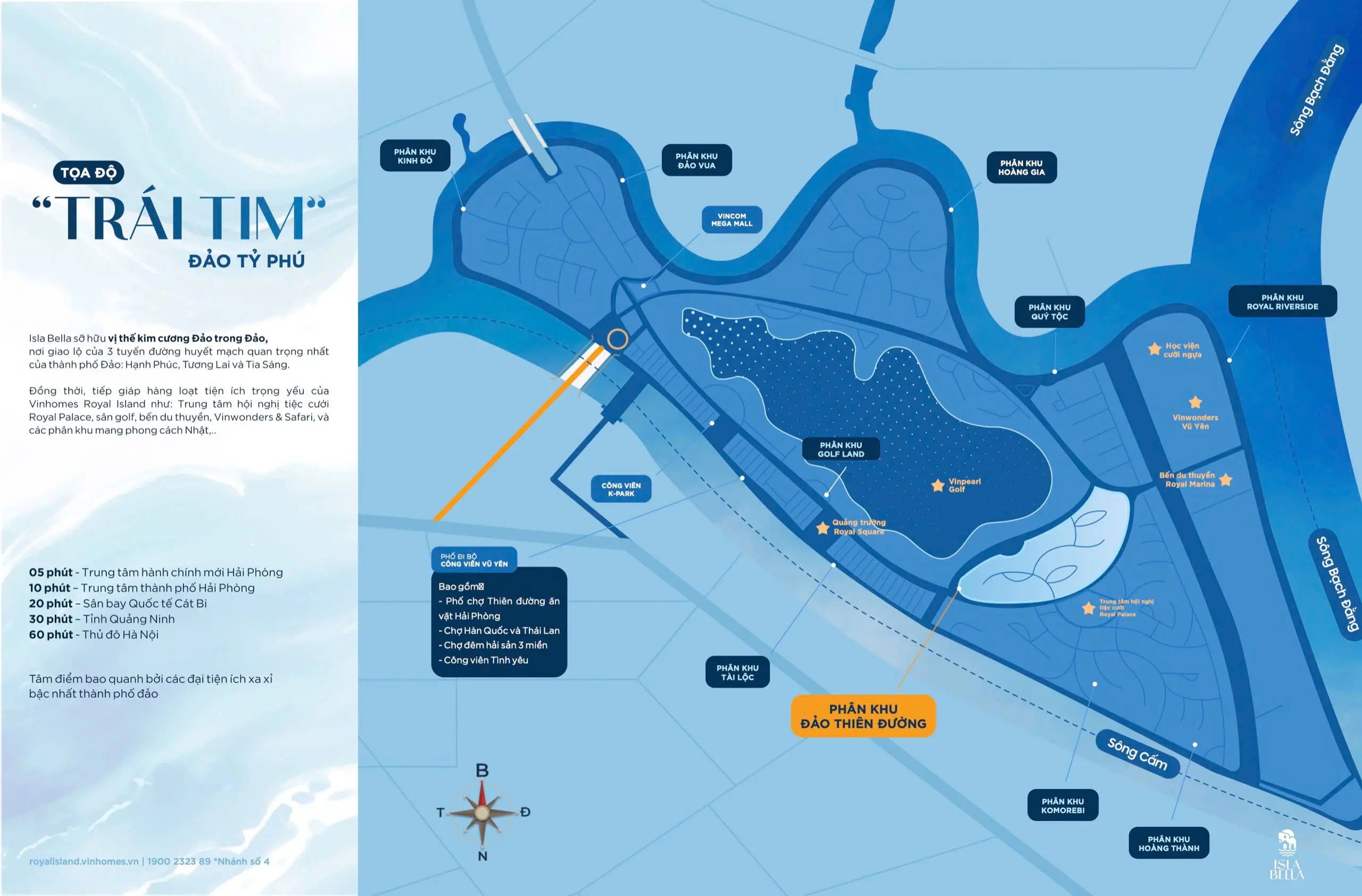 Isla Bella có Vị trí TRÁI TIM phong thủy của Vinhomes Royal Island đảo Vũ Yên