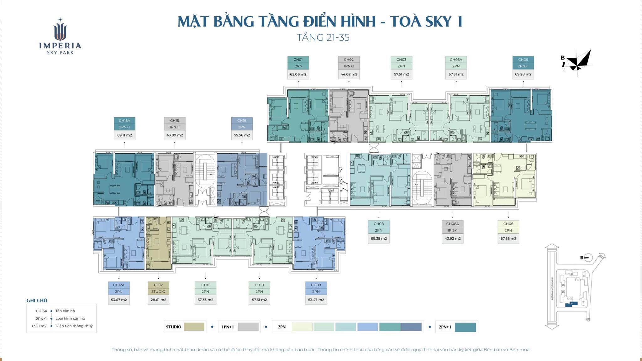 Mặt bằng toà chữ Z tiêu chuẩn I-Series MIK (hình tham khảo)