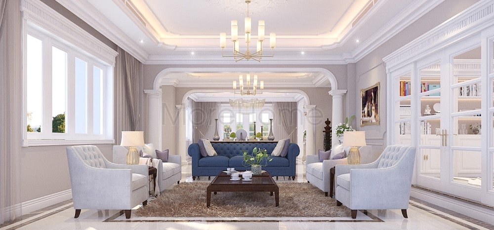 Nội thất của biệt thự Vinhomes mang vẻ sang trọng, tinh tế
