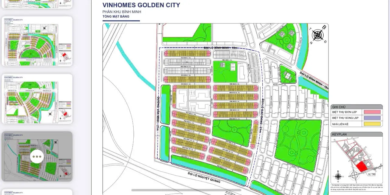 Vị trí khu Bình Minh Vinhomes golden city, Dương Kinh
