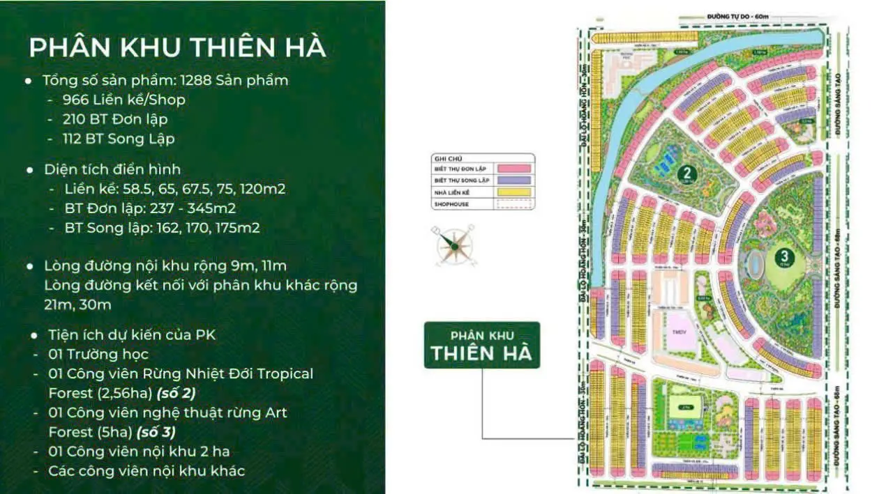 Tiện ích khu Thiên hà-phân khu trung tâm của dự án