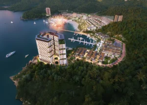 Phối cảnh tháp Thanh Long - toà căn hộ cuối cùng tại Xanh Island Cát Bà
