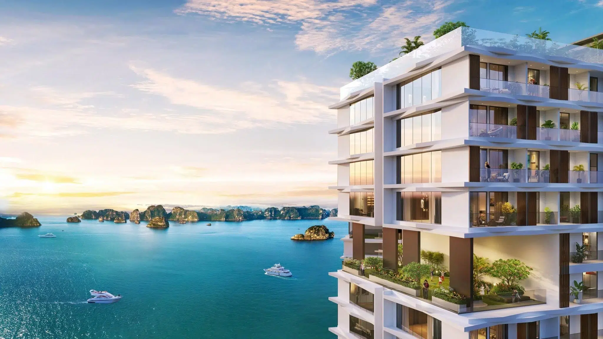 Tầm view Panorama từ toà Thanh Long ra Vịnh Lan Hạ Cát Bà